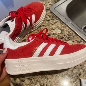 New Adidas gazelle red platform